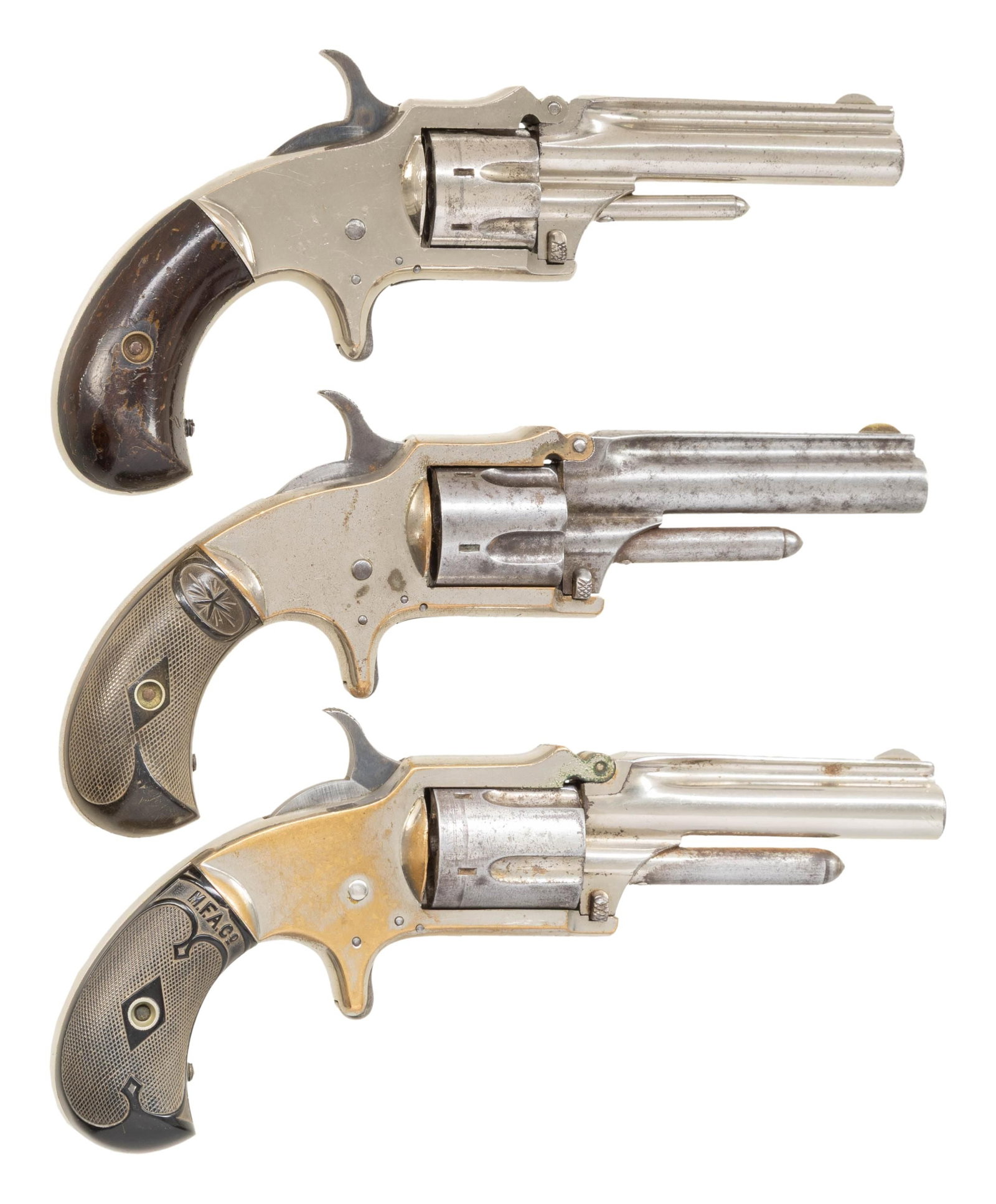 THREE MARLIN POCKET MODEL SINGLE ACTION REVOLVERS. (1 of 2)
