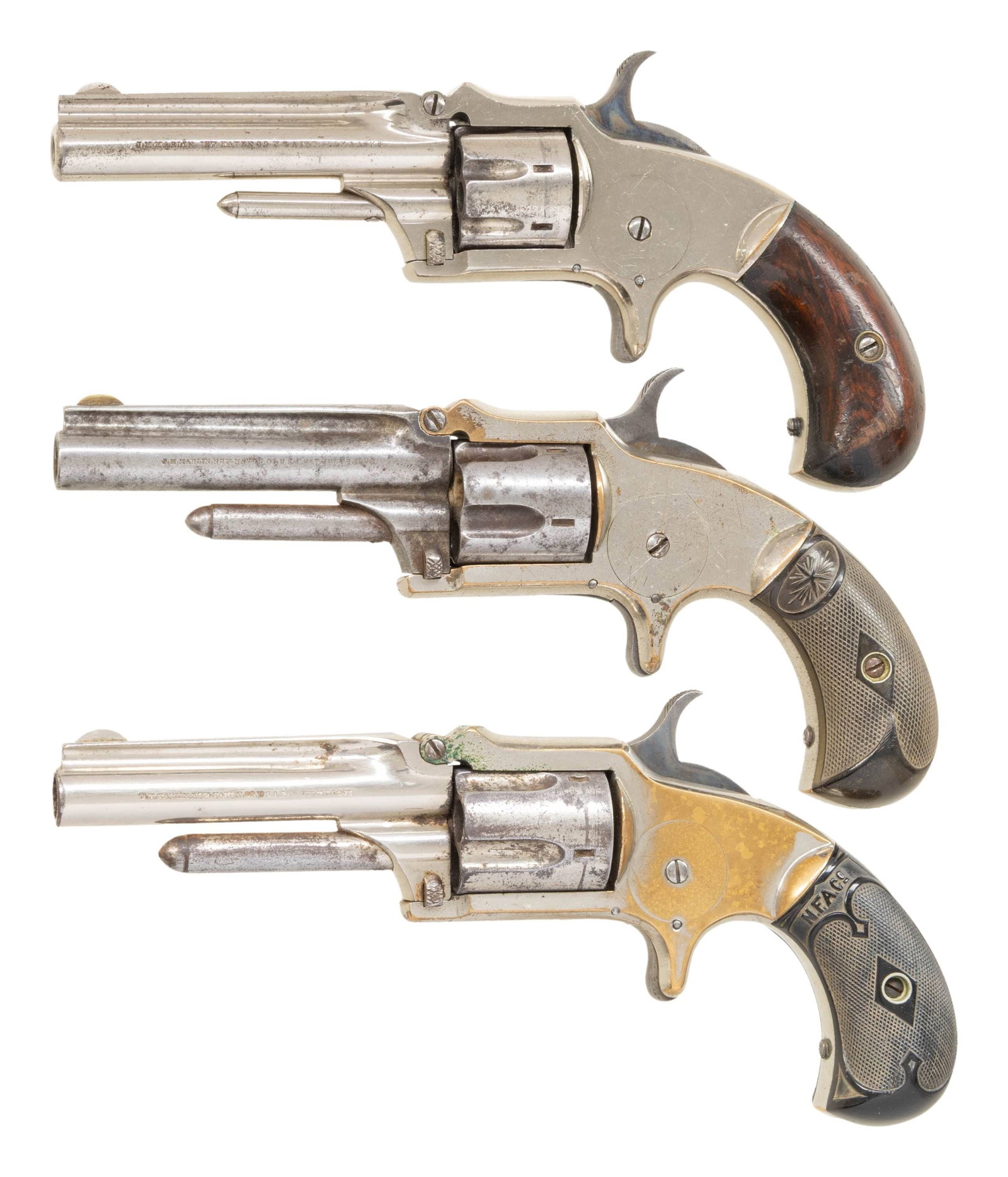 THREE MARLIN POCKET MODEL SINGLE ACTION REVOLVERS. - 2