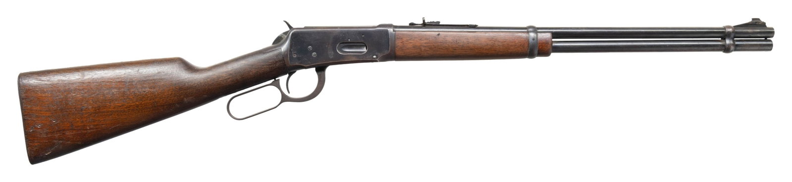 PRE-64 WINCHESTER MODEL 94 LEVER ACTION CARBINE.: Cal. 30-30. S# 1925127. Bbl. 20". Model 94 lever action rifle mfg. by Winchester in 1953. Left side of the bbl. is marked with Winchester's mfg. information, followed by the Winchester trademark