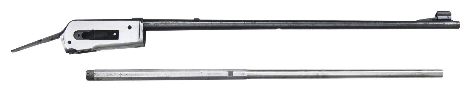 WINCHESTER MODEL 71 BARRELED ACTION WITH: HALF-OCTAGONAL .38 WCF BARREL. Lot consists of:1) Cal. 348. S# 13910. Bbl. 24". Model 1871 bbl.'d action mfg. by Winchester in 1938. Left side of the bbl. is marked with Winchester's mfg. information,