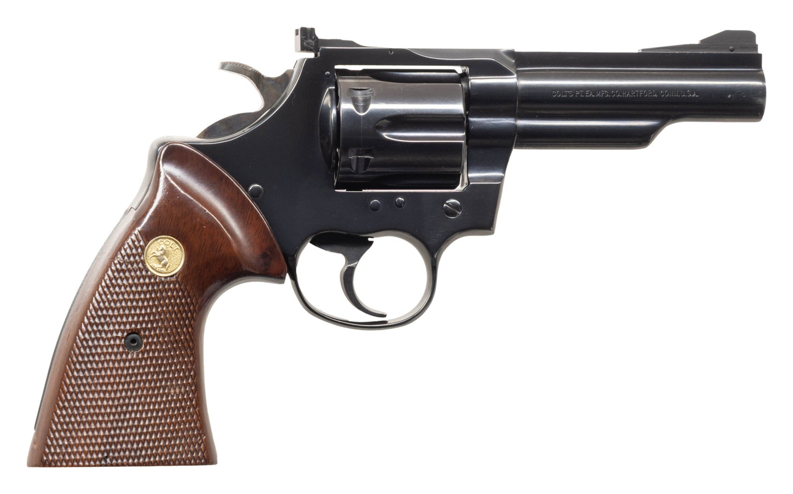 COLT TROOPER MK III DOUBLE ACTION REVOLVER.: Cal. 357 Mag. S# L71564. Bbl. 4". Trooper MK III double action revolver mfg. by Colt in 1977. Left side of the bbl. is marked with the model and cal. designations, with Colt's single line address