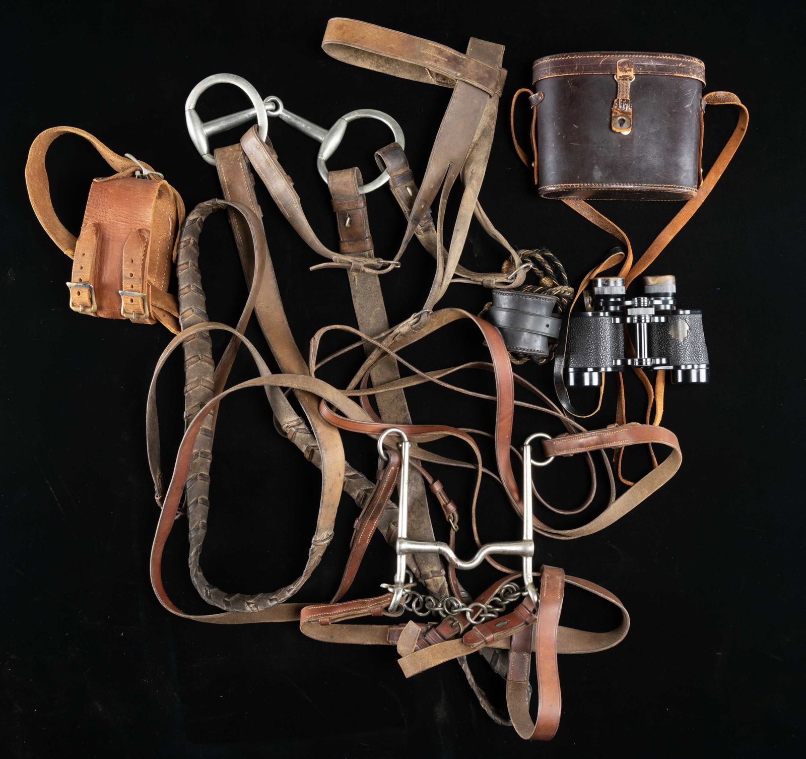 MILITARY CAVALRY EQUIPMENT & BINOCULARS (1 of 1)