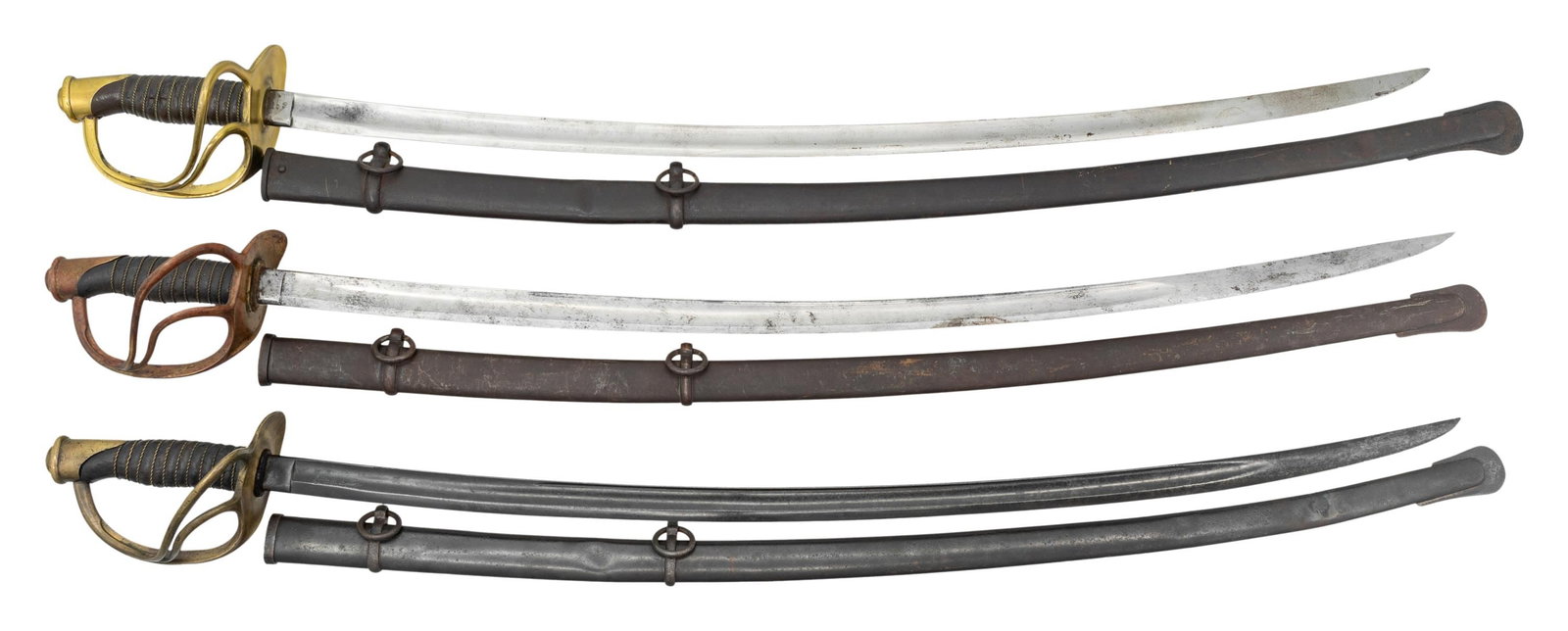 THREE GOOD CIVIL WAR CAVALRY SABERS. (1 of 4)