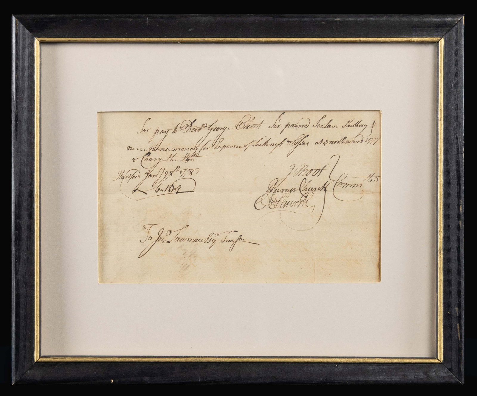 FRAMED REVOLUTIONARY WAR JAN. 28th 1778 PAYORDER (1 of 1)
