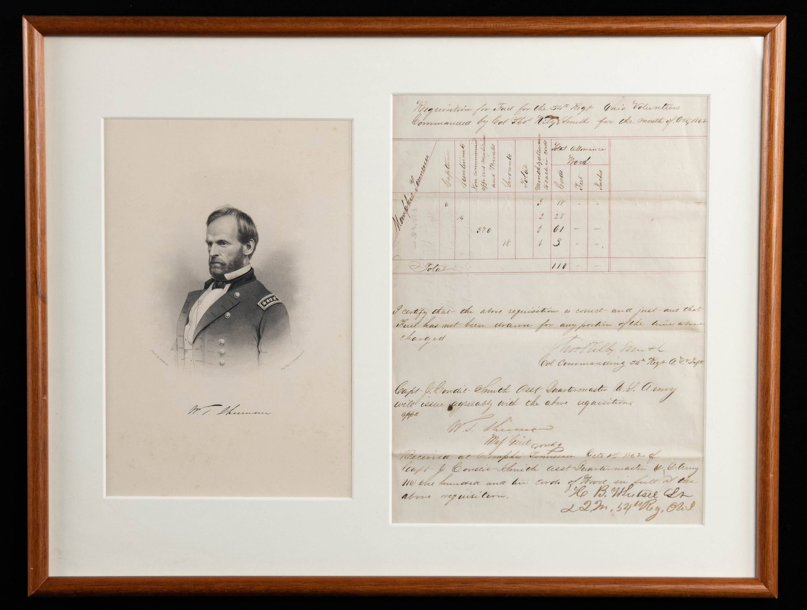 FRAMED CIVIL WAR MANUSCRIPT SIGNED BY GENERAL (1 of 3)