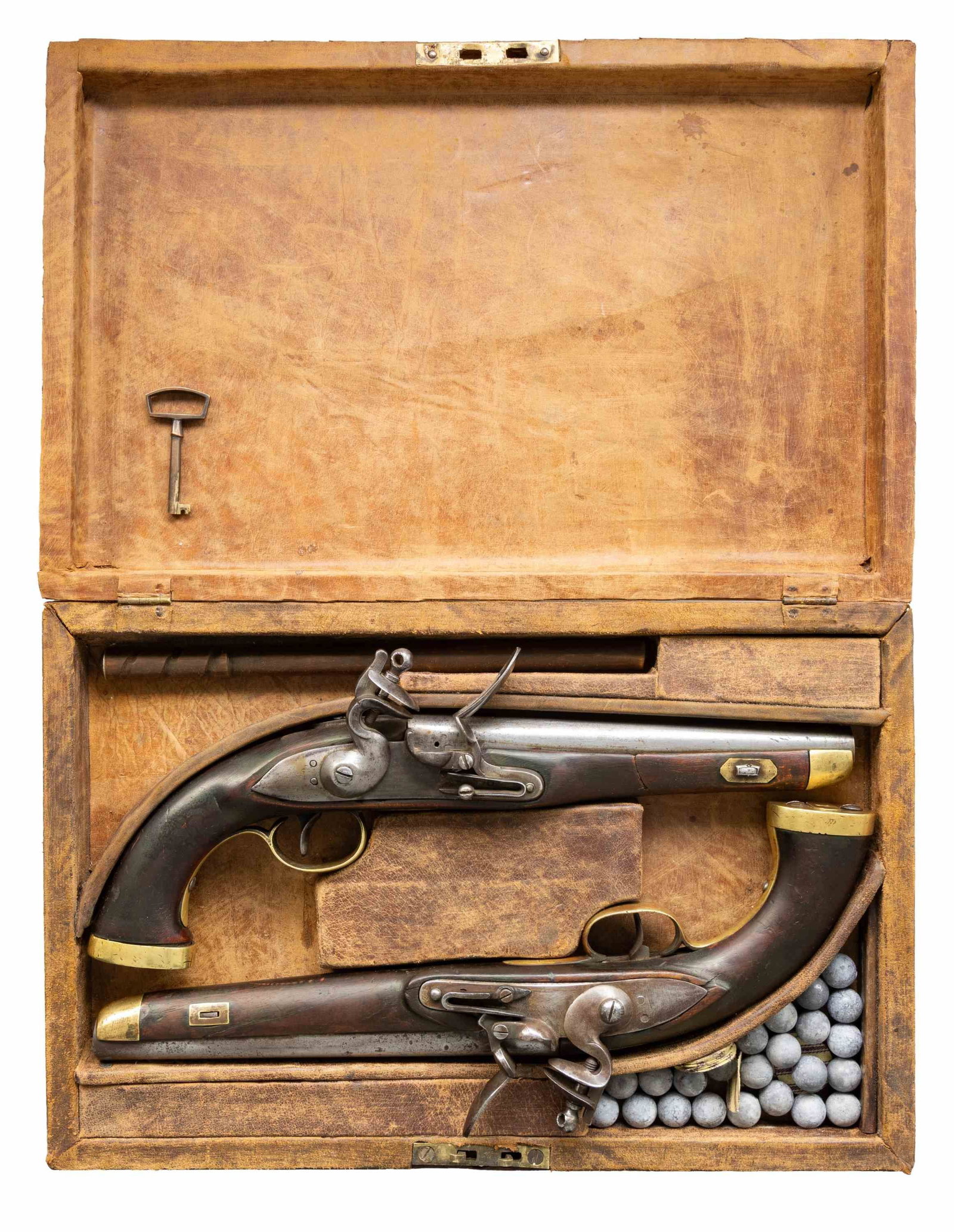 PAIR OF BELGIAN / DUTCH FLINTLOCK NAVAL PISTOLS (1 of 3)
