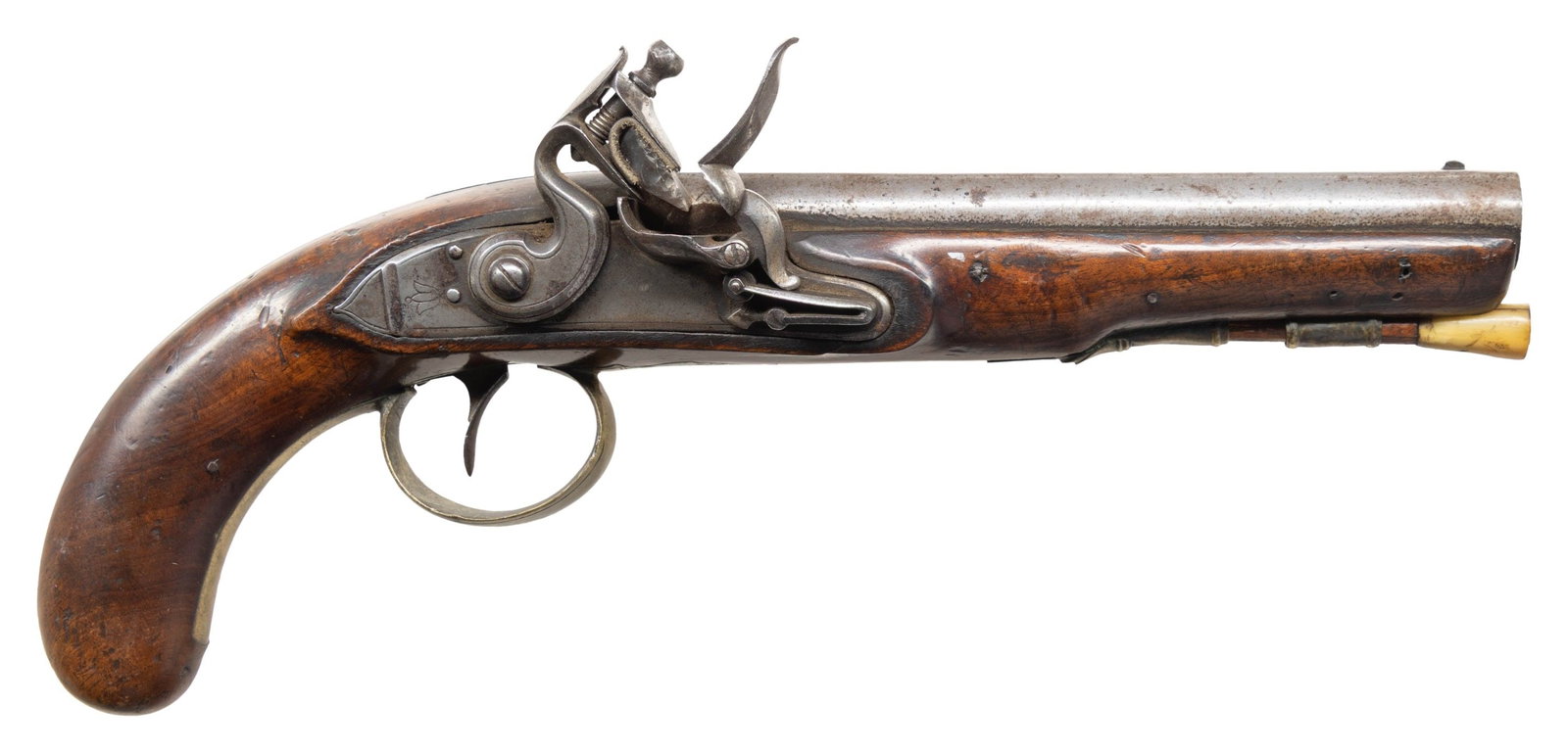 UNMARKED FLINTLOCK PISTOL. (1 of 2)