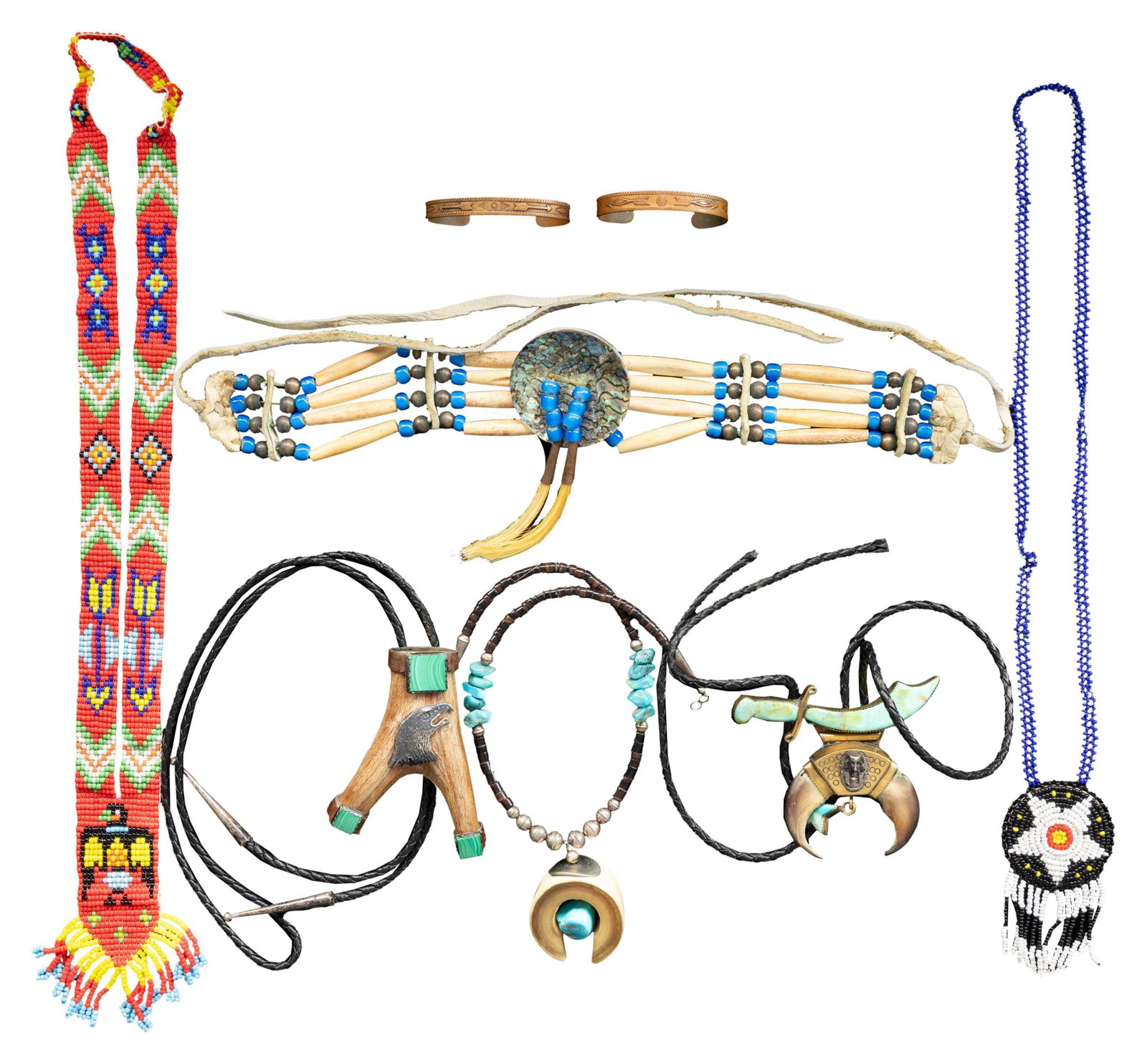NATIVE AMERICAN THEMED NECKLACES, BOLOS, BRACELETS (1 of 2)