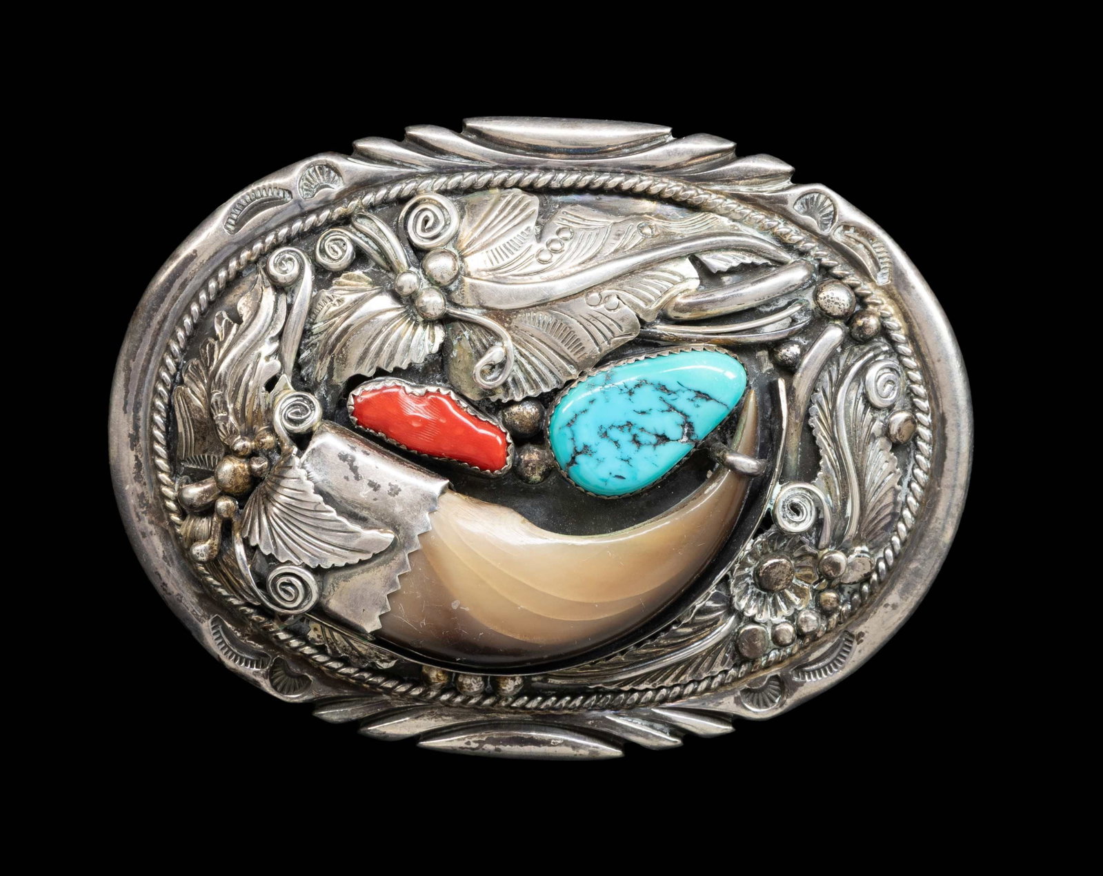 "ROBERT KELLY" SIGNED STERLING NAVAJO TURQUOISE & (1 of 2)