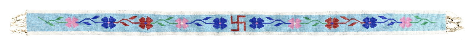 NATIVE AMERICAN BEADED BLANKET STRIP. (1 of 2)