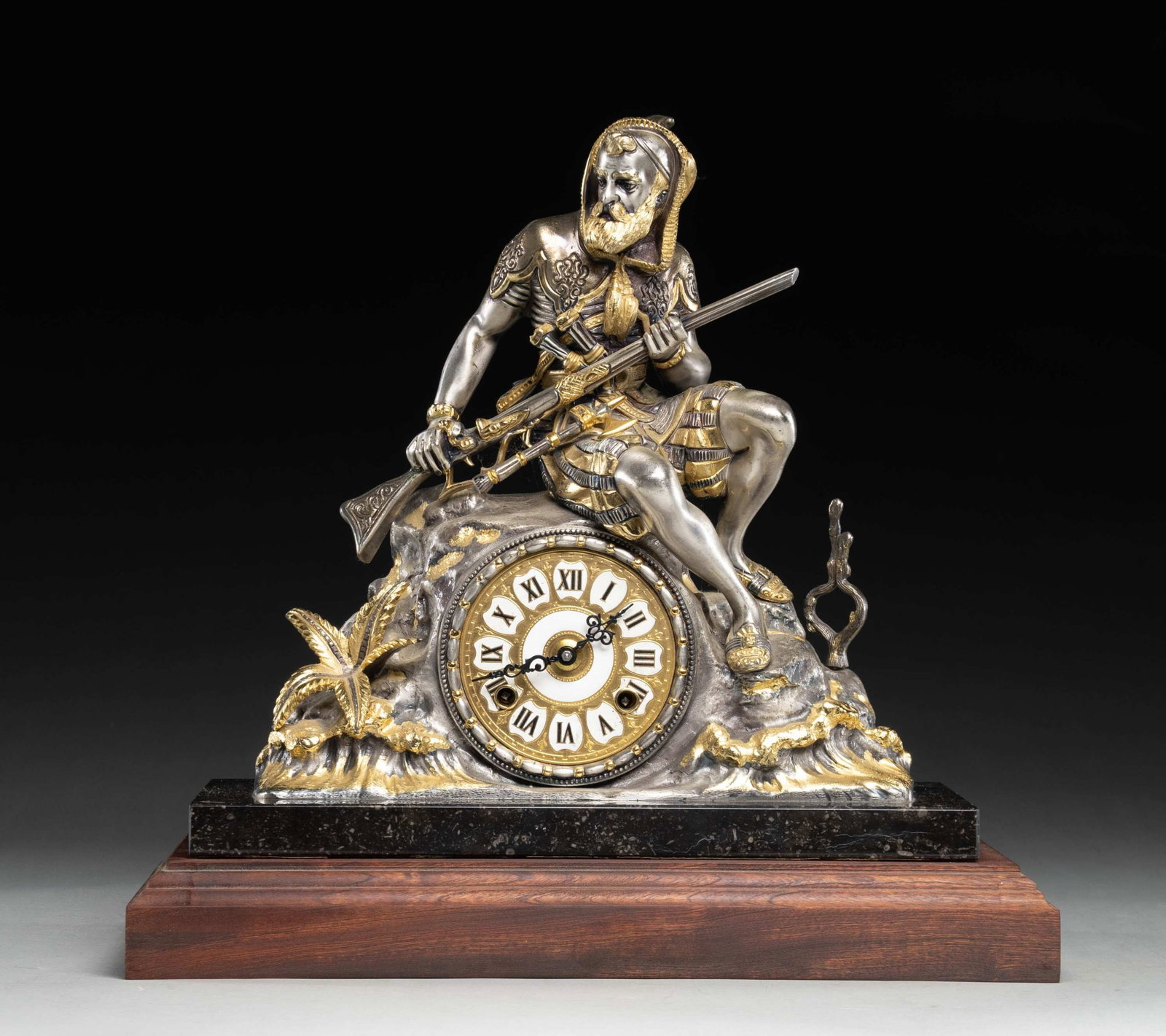 CONTEMPORARY ROBINSON CRUSOE MANTLE CLOCK. (1 of 3)