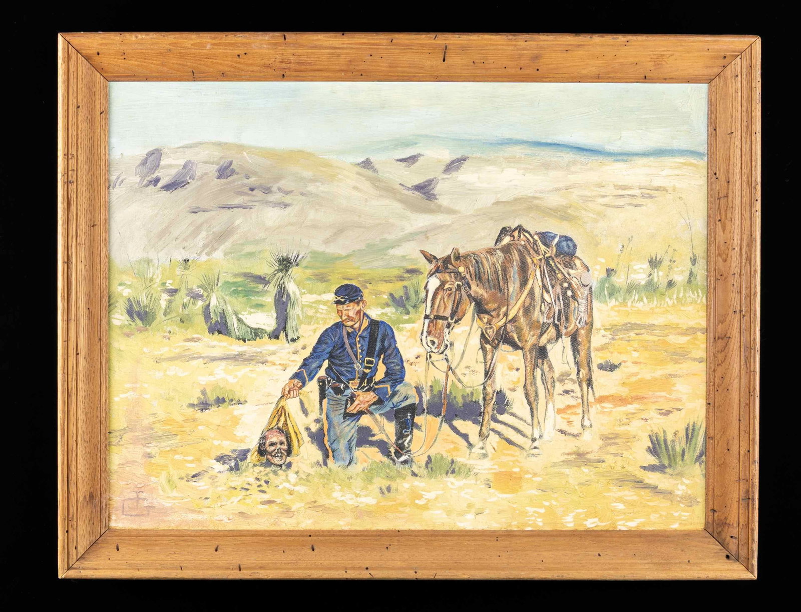 JOE GRANDEE OIL ON CANVAS PAINTING, CAVALRYMAN (1 of 1)