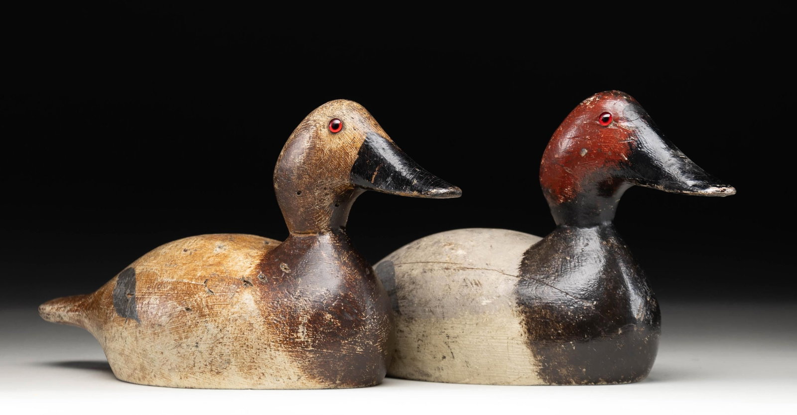 EVANS DECOY COMPANY, PAIR OF CANVASBACK DRAKE & (1 of 3)