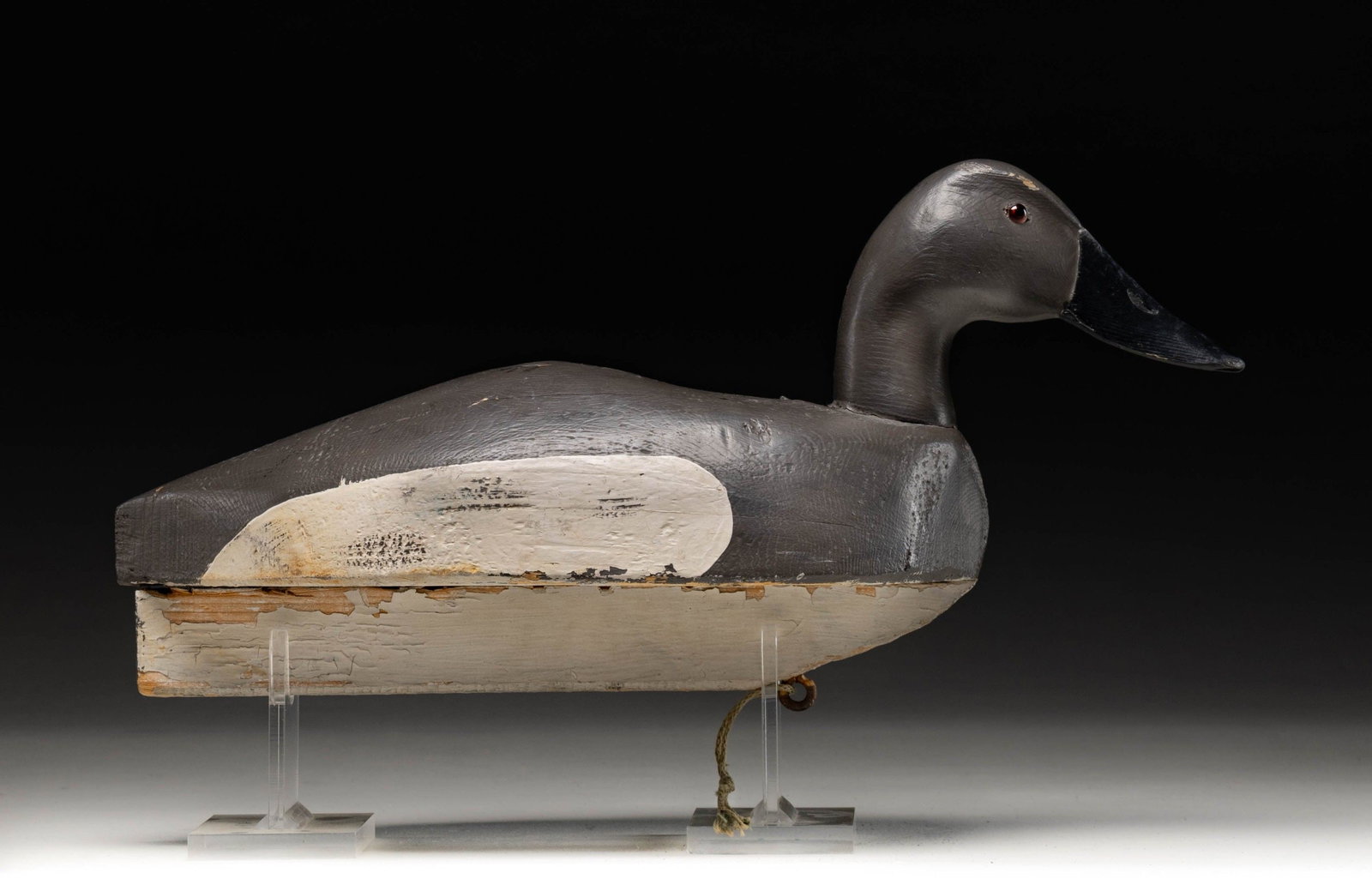 UNSIGNED CANVASBACK HEN DECOY. (1 of 2)