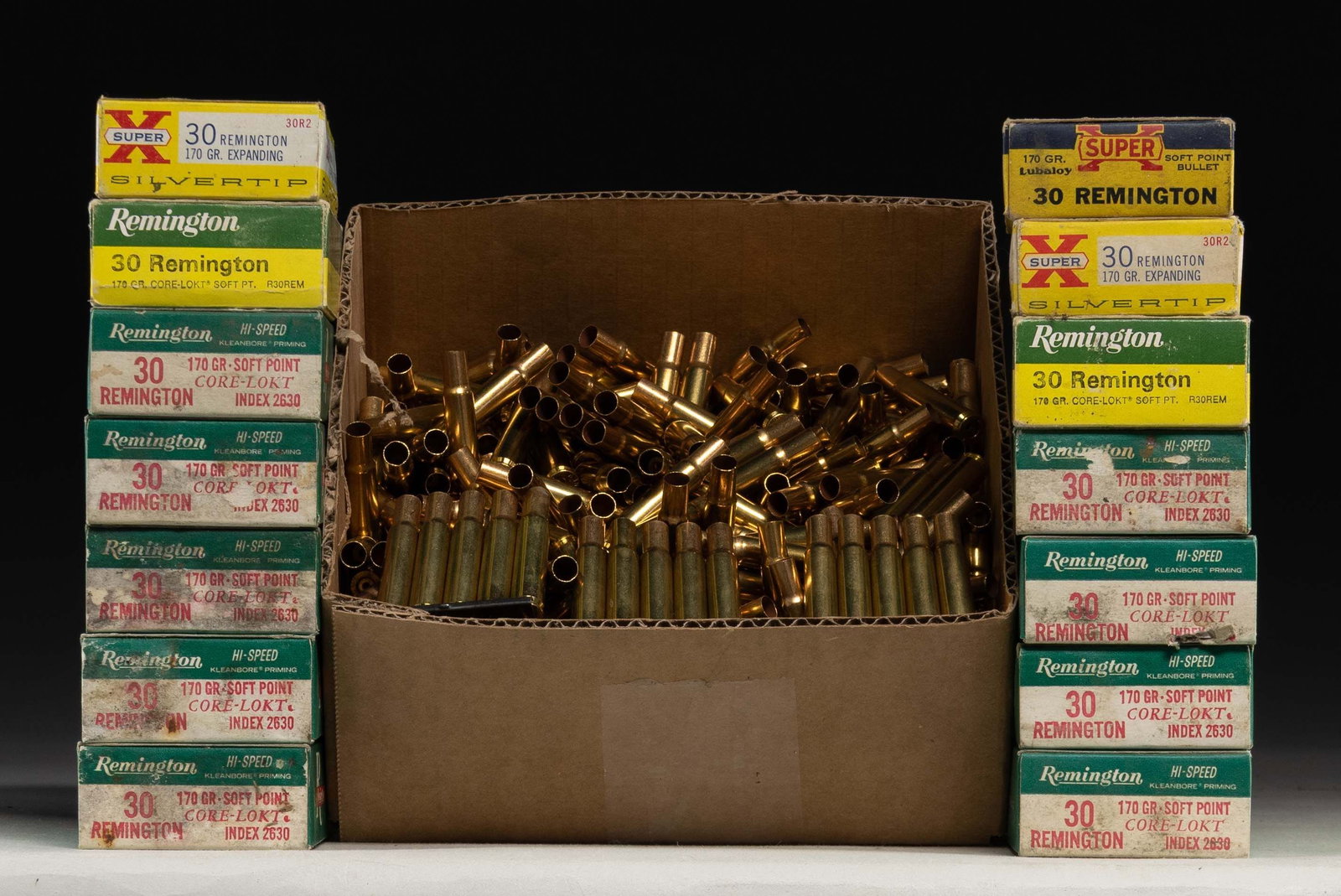 13 BOES OF 30 REMINGTON AMMO PLUS 500 NEW BRASS. (1 of 1)