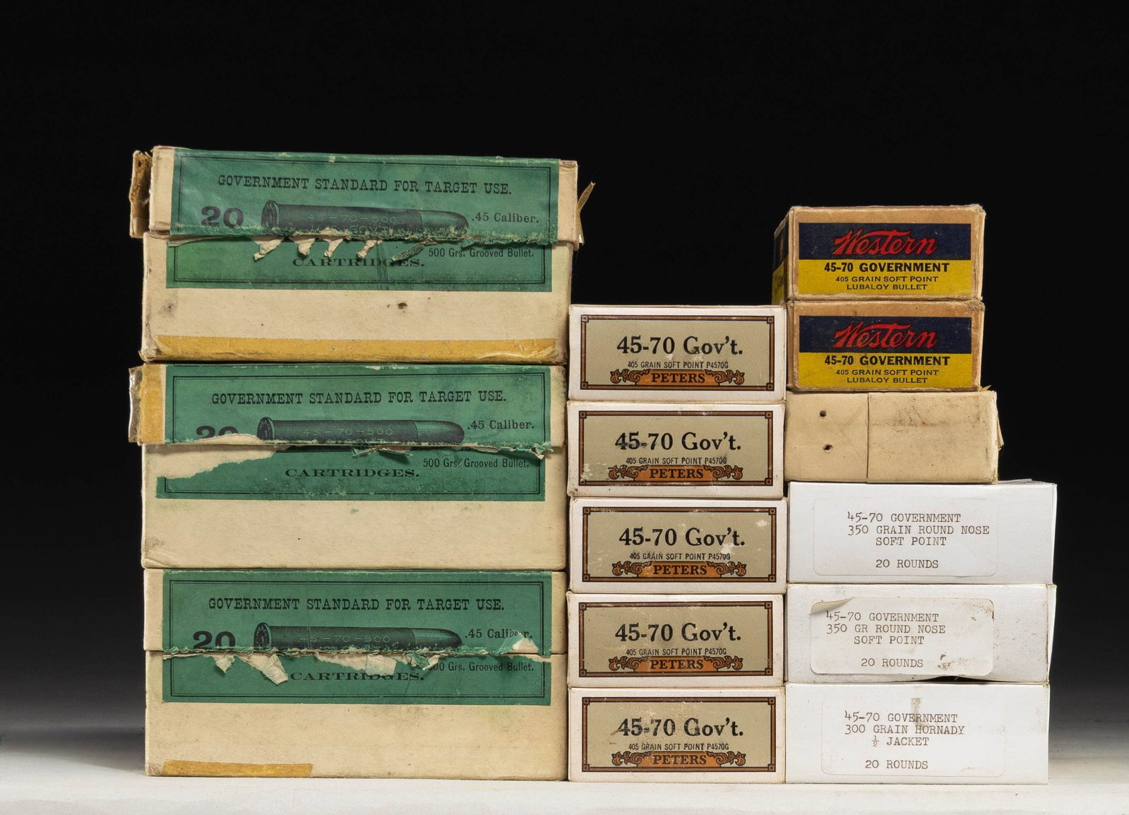 GROUPING OF ANTIQUE AND MODERN 45-70 RIFLE (1 of 1)