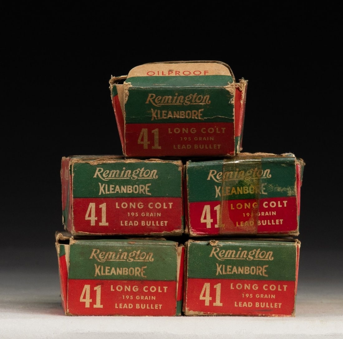 5 VINTAGE BOXES OF REMINGTON 41 LONG COLT AMMO. (1 of 1)