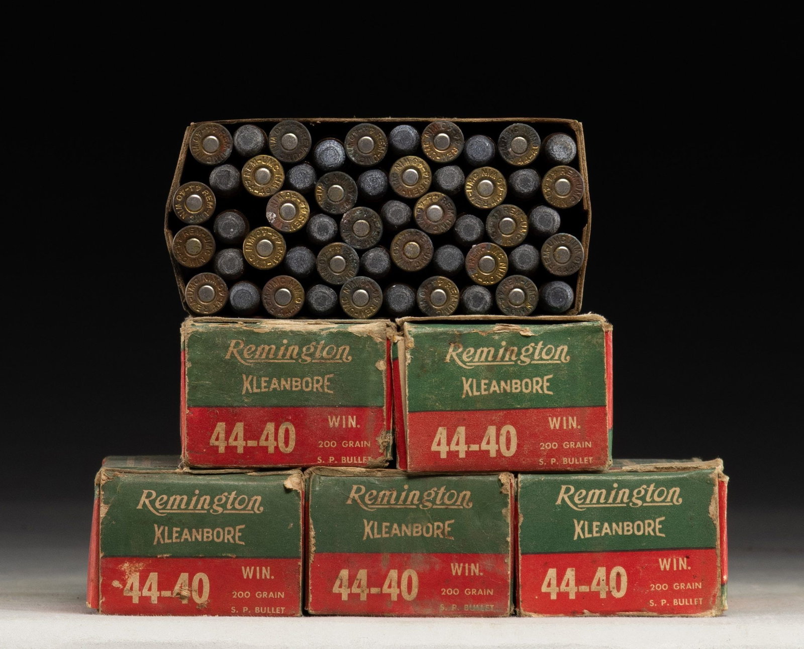 6 VINTAGE BOXES OF REMINGTON 44-40 AMMO. (1 of 1)