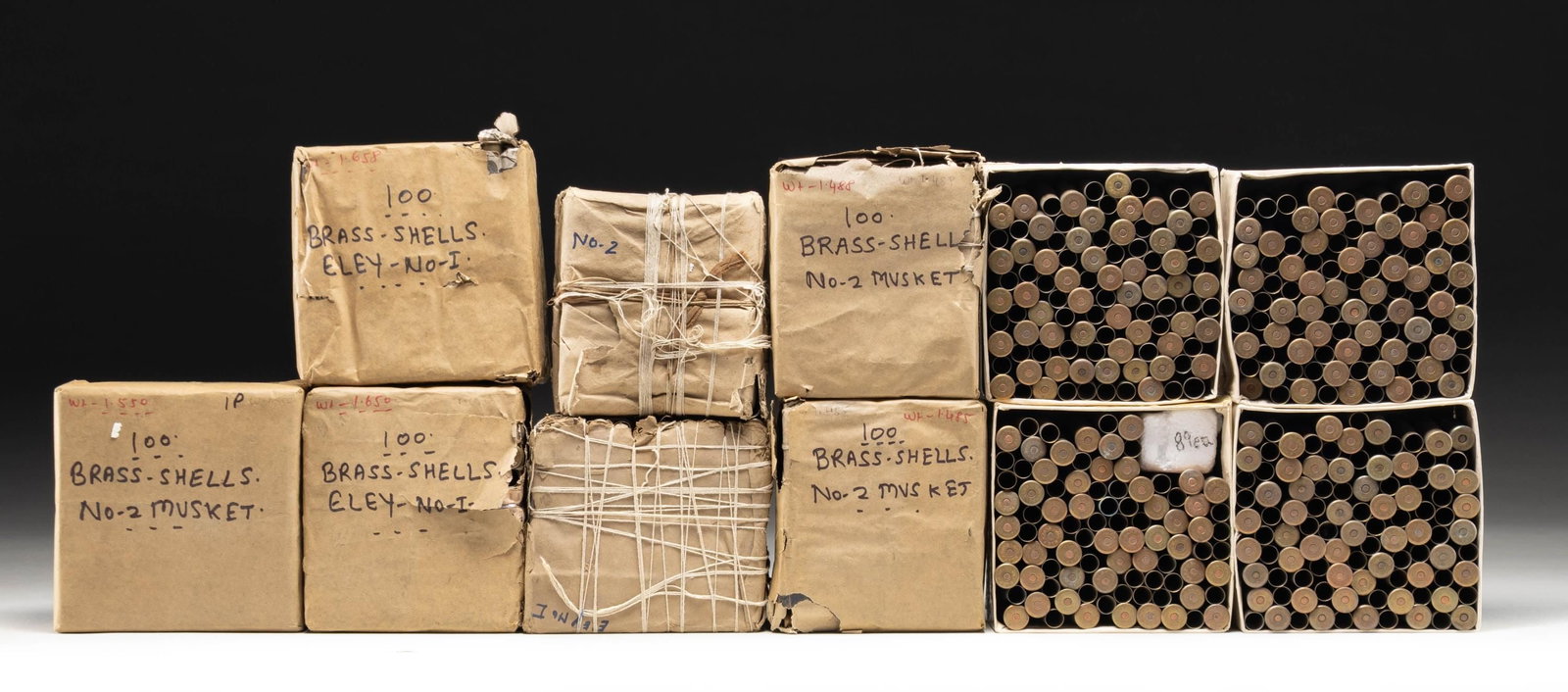 GROUPING OF ELEY .450 NO.1 AND NO.2 MUSKET EMPTY (1 of 1)