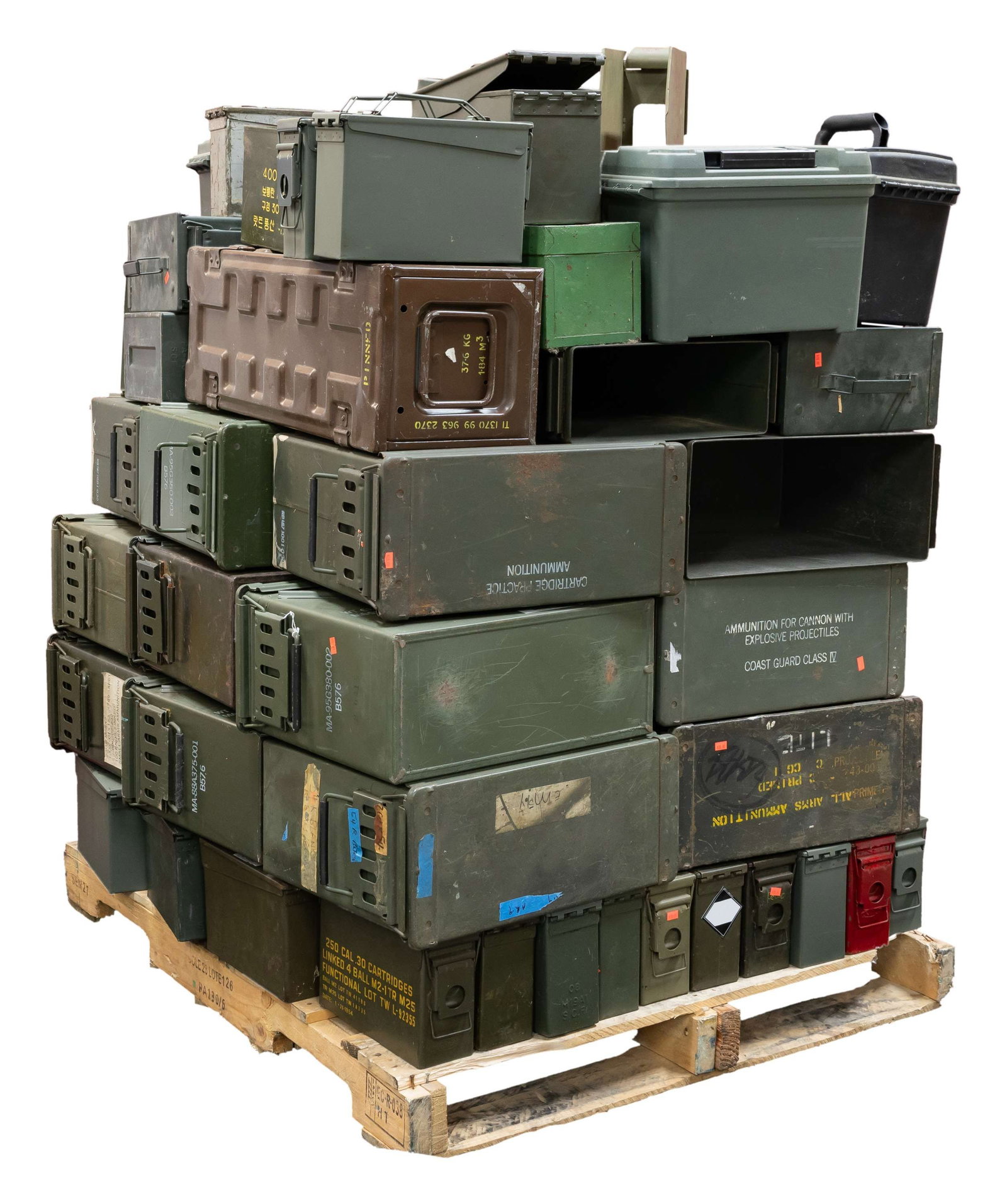 LARGE LOT OF 85+ VARIOUS AMMO CANS. (1 of 2)