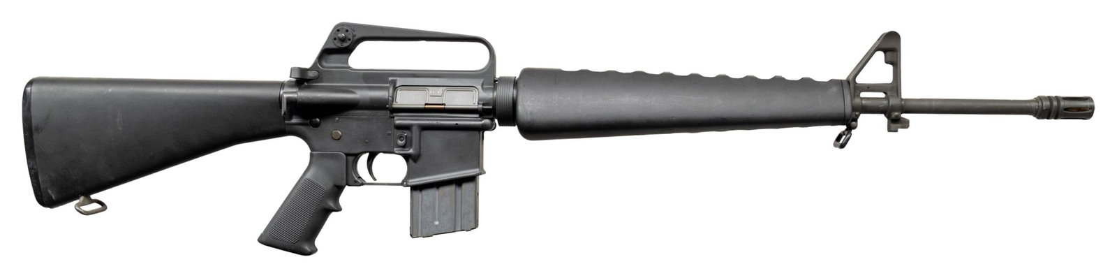 EXTREMELY FINE FULLY TRANSFERABLE COLT M16A1: SELECT FIRE MACHINE GUN. Cal. 5.56mm. S# 9483412. Bbl. 20". An extremely nice example of a 9-thousand serial number range commercial M16, in amazing condition. Threaded pencil barrel terminated w/ A1