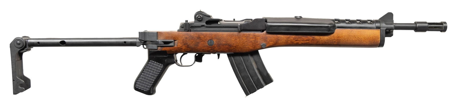 EXCELLENT RUGER AC-556K MACHINE GUN WITH MATCHING: FACTORY BOX. Cal. 223. S# 191-12631. Bbl. 13". AC-556K machine gun mfg. by Ruger in 1984. Top rear of the receiver is marked "RUGER/ AC-556/ CAL. .223", with the S# and Ruger's mfg. information marked