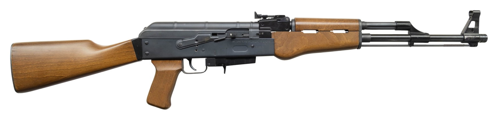 FULLY TRANSFERABLE ITALIAN/HARD TIMES ARMORY AP80: MACHINE GUN. Cal. 22 LR. S# 016707. Bbl. 17 3/4". AK-47 style sights with rear graduated to 100m. Rimfire AK style rifle made in Italy by Armi Jaeger & imported by Mitchell Arms & subsequently