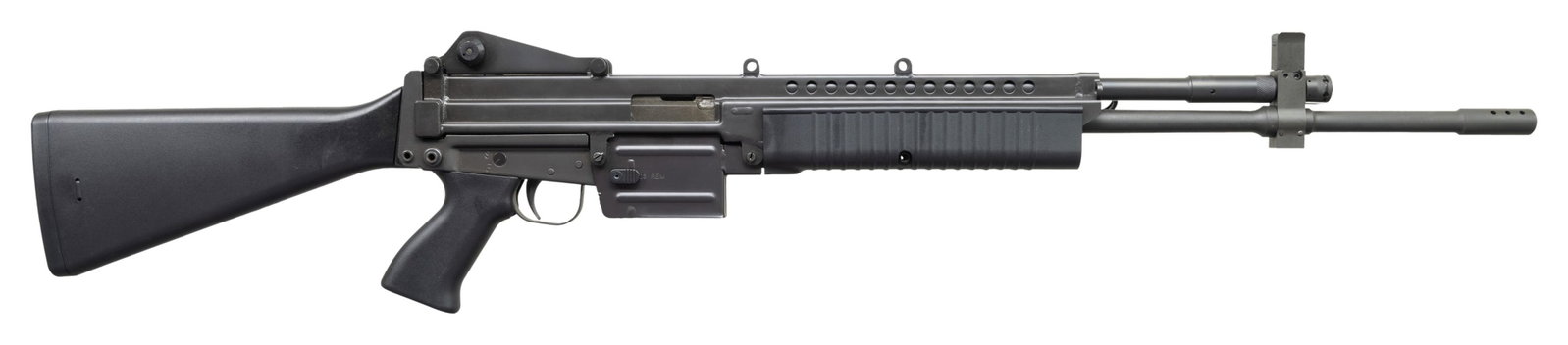 RARE & DESIRABLE ROBINSON ARMAMENT M96: EXPEDITIONARY RIFLE. Cal. 223. S# HP99001616. Bbl. 20". This rifle, designed by Robinson Armament, based heavily on the Stoner Model 63 system, along w/ all its modularity and potential configurations