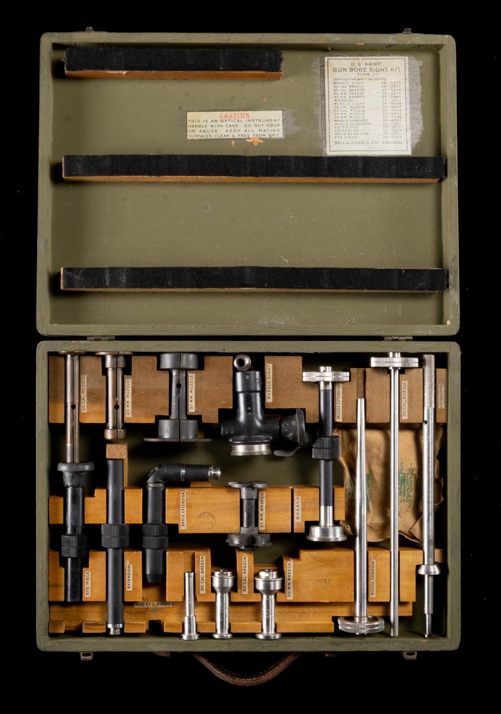 U.S. ARMY BELL & HOWELL CO. GUN BORE SIGHT KIT (1 of 2)