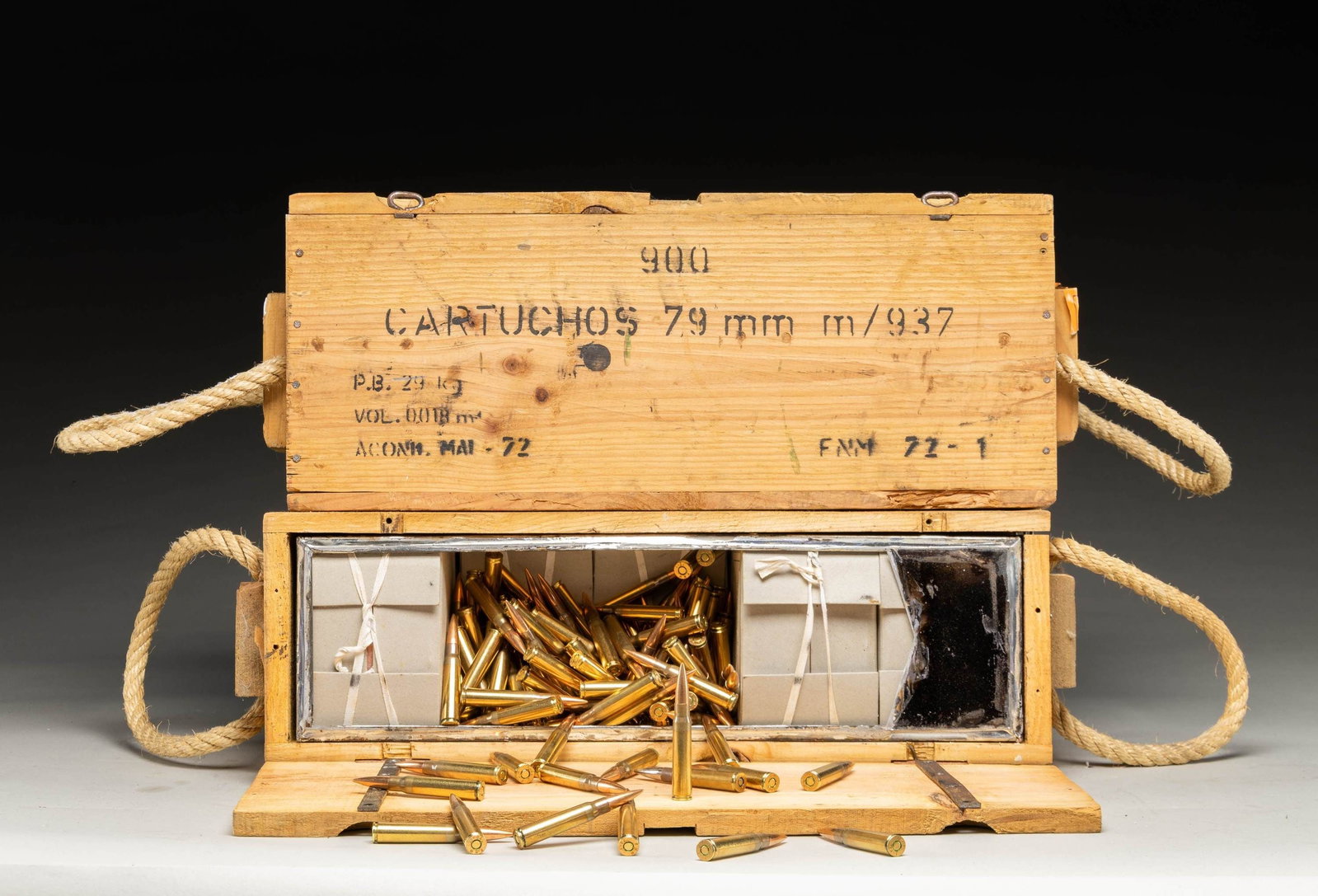 ABOUT 1400 RDS. OF PORTUGESE 8MM MAUSER AMMO. (1 of 1)