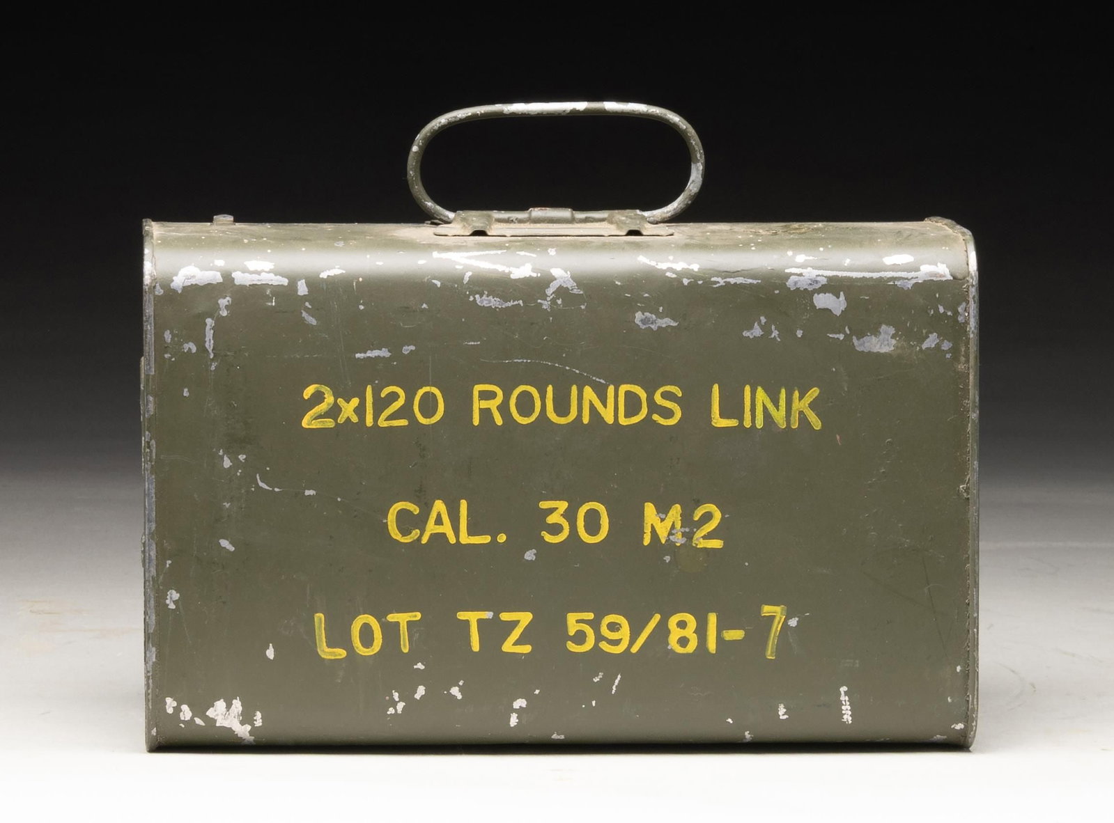 SEALED 240 RD. "SPAM CAN" OF LINKED 30 M2 AMMO. (1 of 2)