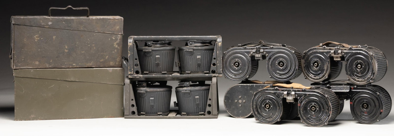 LOT OF GERMAN WWII MG15 DOPPELTROMMEL DRUMS, (1 of 1)
