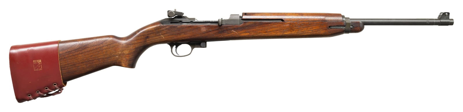 INLAND U.S. M-1 CARBINE.: Cal. 30 carbine. S# 616530. Bbl. 18" marked behind sight "INLAND MFG. DIV / GENERAL MOTORS / 8-43". Protected blade front sight. Rear sight is marked "I.R.CO. / 7160060". Flat style breech bolt. Mille