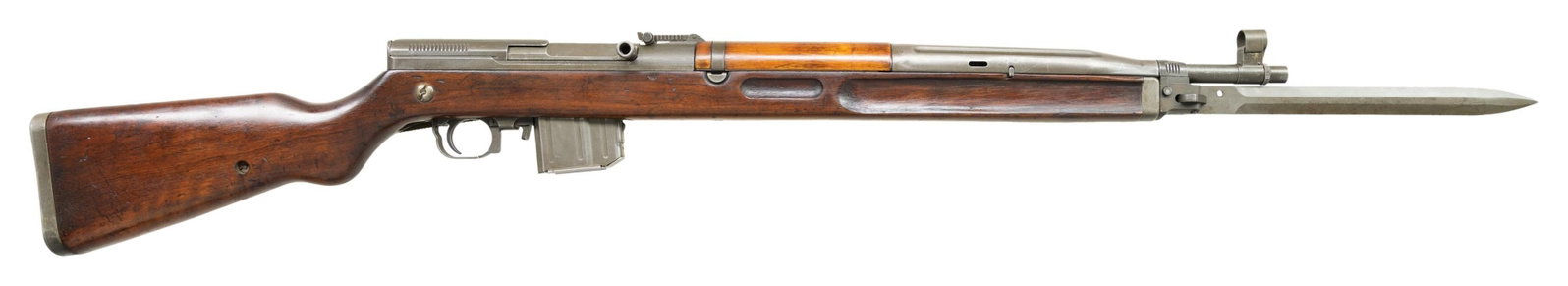 CZECH VZ-52 SEMI AUTO RIFLE.: Cal. 7.62x45. S# H35485. Bbl. 20 3/4" with CAI import marking. Standard VZ-52 sights. Matching numbers on stock & receiver. Left side of receiver has "she/007 57 markings. Parkerized finish. Hardwood 