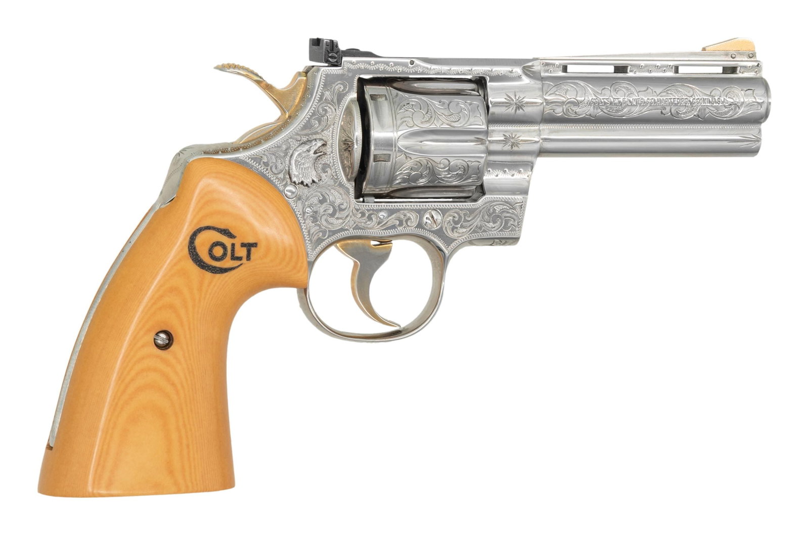 ATTRACTIVELY ENGRAVED COLT PYTHON DOUBLE ACTION - 2