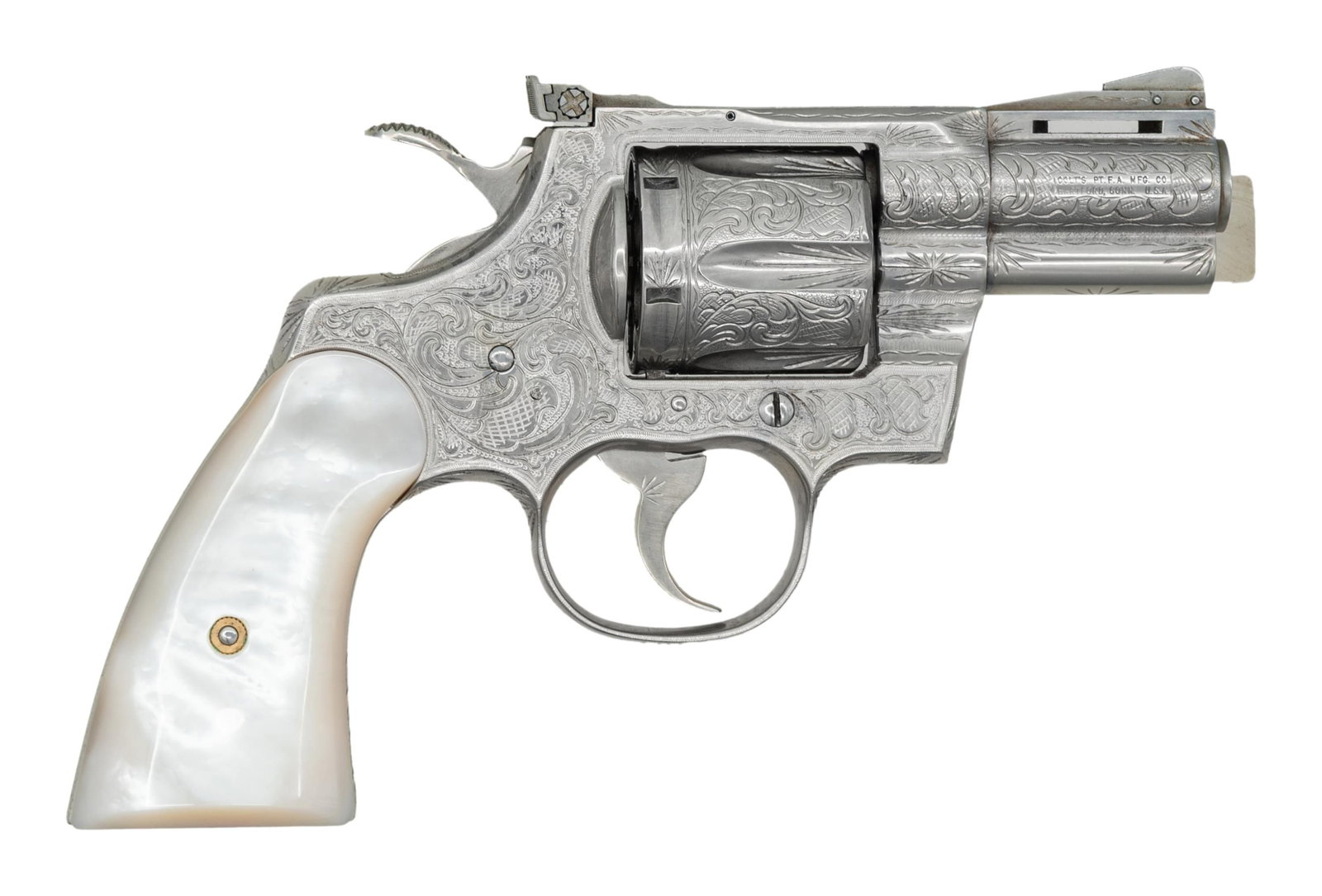 ENGRAVED 2 1/2" COLT PYTHON DOUBLE ACTION REVOLVER - 2