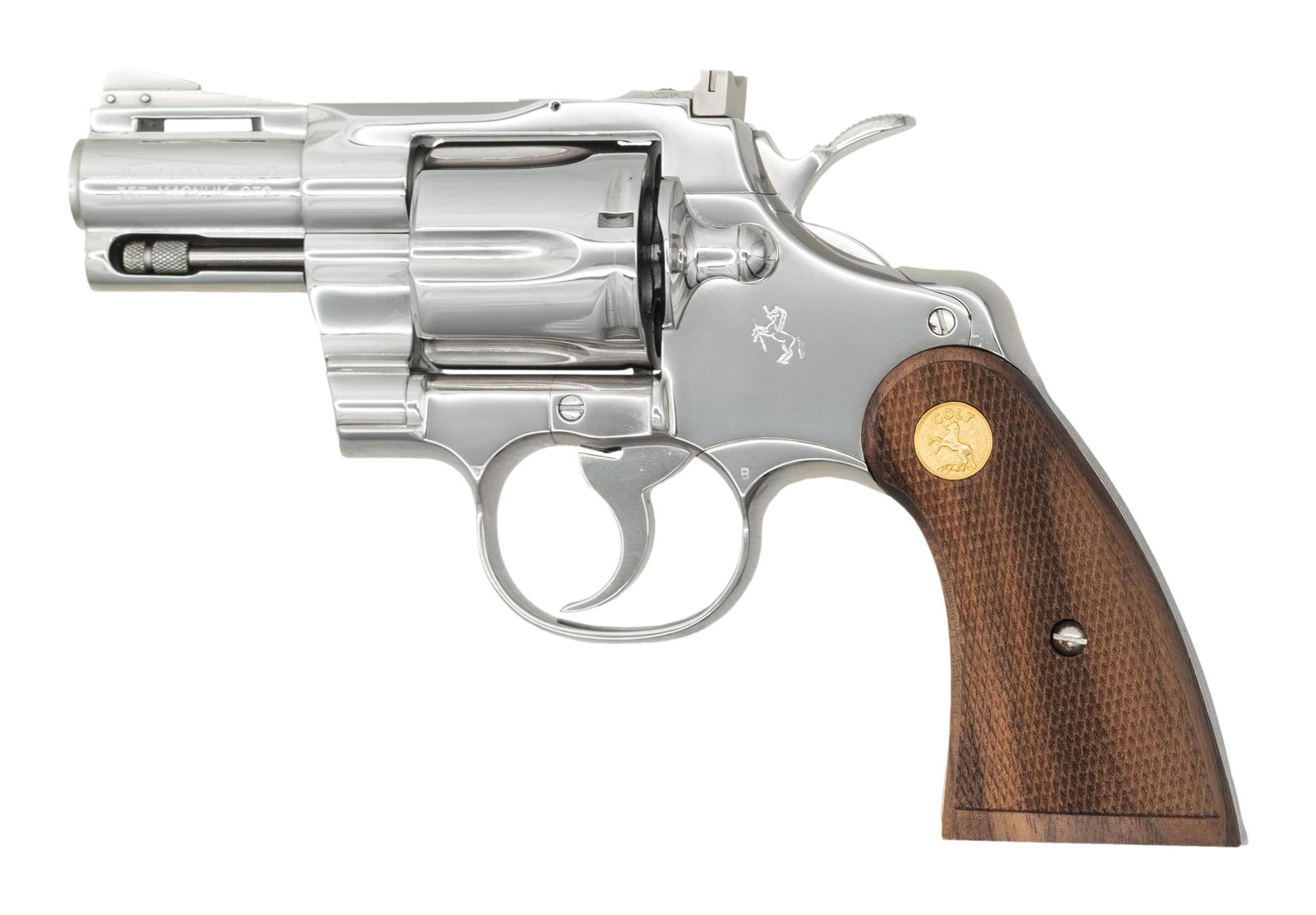 2 1/2" NICKEL COLT PYTHON DOUBLE ACTION REVOLVER. - 2