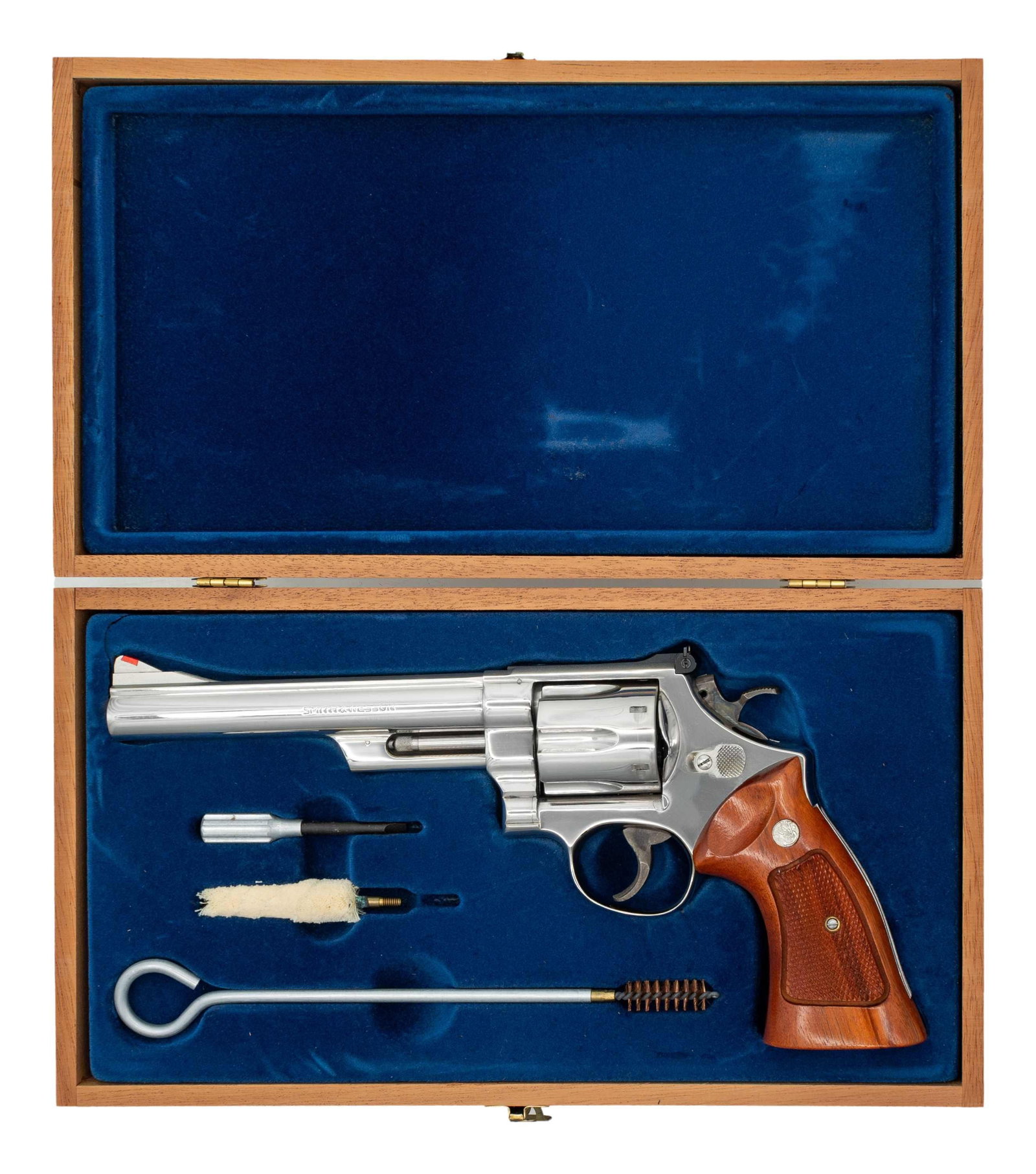 NICKELED SMITH & WESSON MODEL 29-2 REVOLVER. (1 of 2)