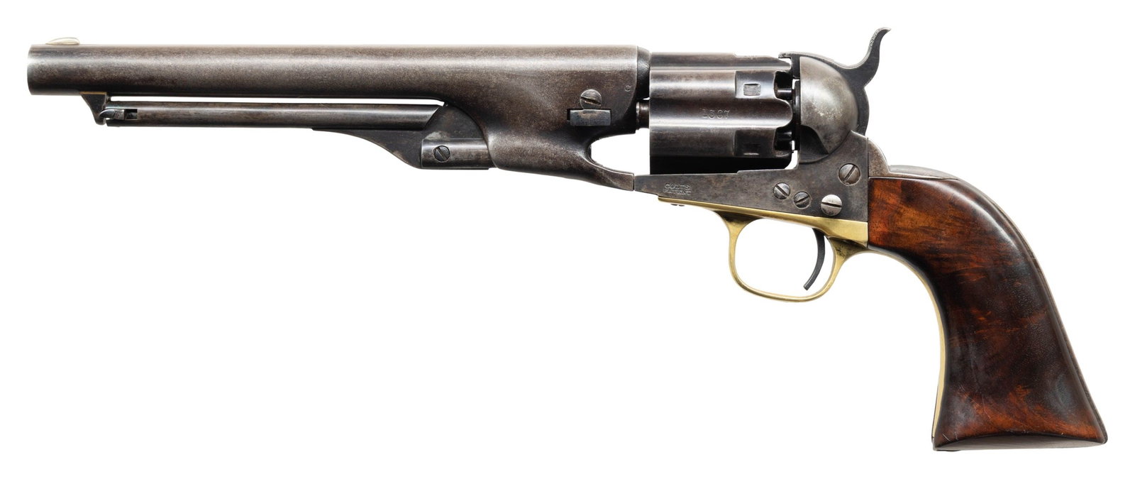 FLUTED COLT 1860 ARMY PERCUSSION REVOLVER. (1 of 4)