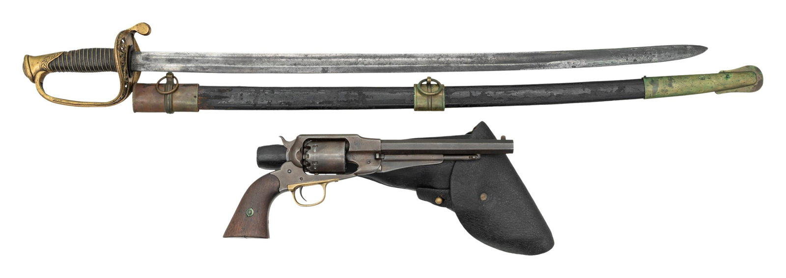 CONFEDERATE OFFICER SWORD & CAPTURED PISTOL (1 of 7)