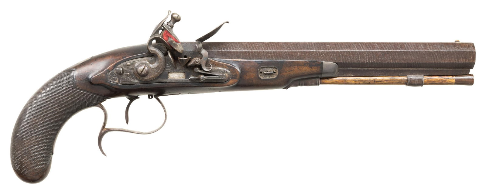 RARE CONSTABLE FLINTLOCK DUELING OR TARGET PISTOL. (1 of 6)