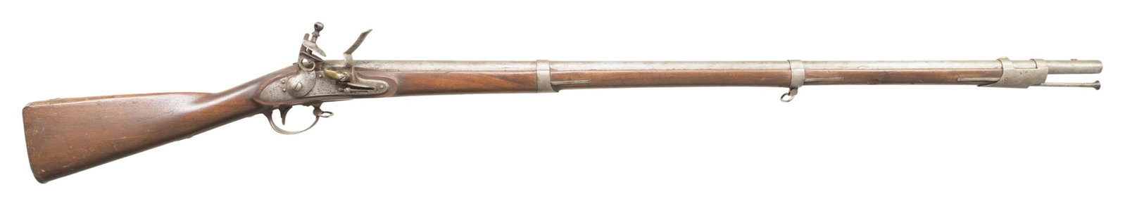 US M1816 CONTRACT TYPE III FLINTLOCK MUSKET: BY N. STARR. Cal. 69. Starr mfg approx 15,000 of this model from 1829-40. All were in the type III configuration. This example is fitted with a 42" 1830 date bbl with "US/AII/P" proof. The lock is mar