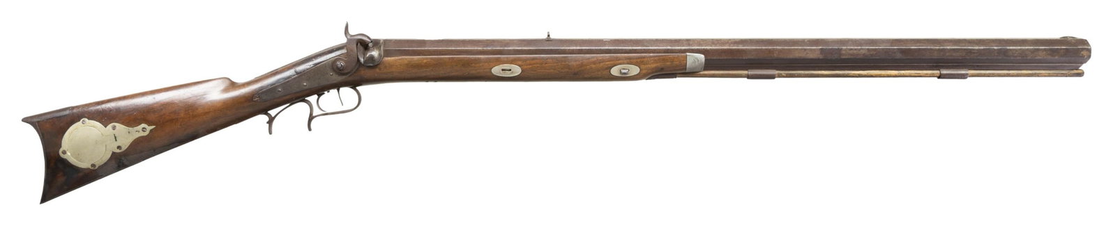 A. WURFFLEIN PHILADELPHIA MADE PERCUSSION HEAVY: BARREL PERCUSSION PLAINS RIFLE RETAILED BY CHS. CURRY SAN FRANCISCO, CA.. Cal. 58. Andrew Wurfflein arrived to the United States in 1832 after immigrating from Germany. He started his shop at 208 Nort