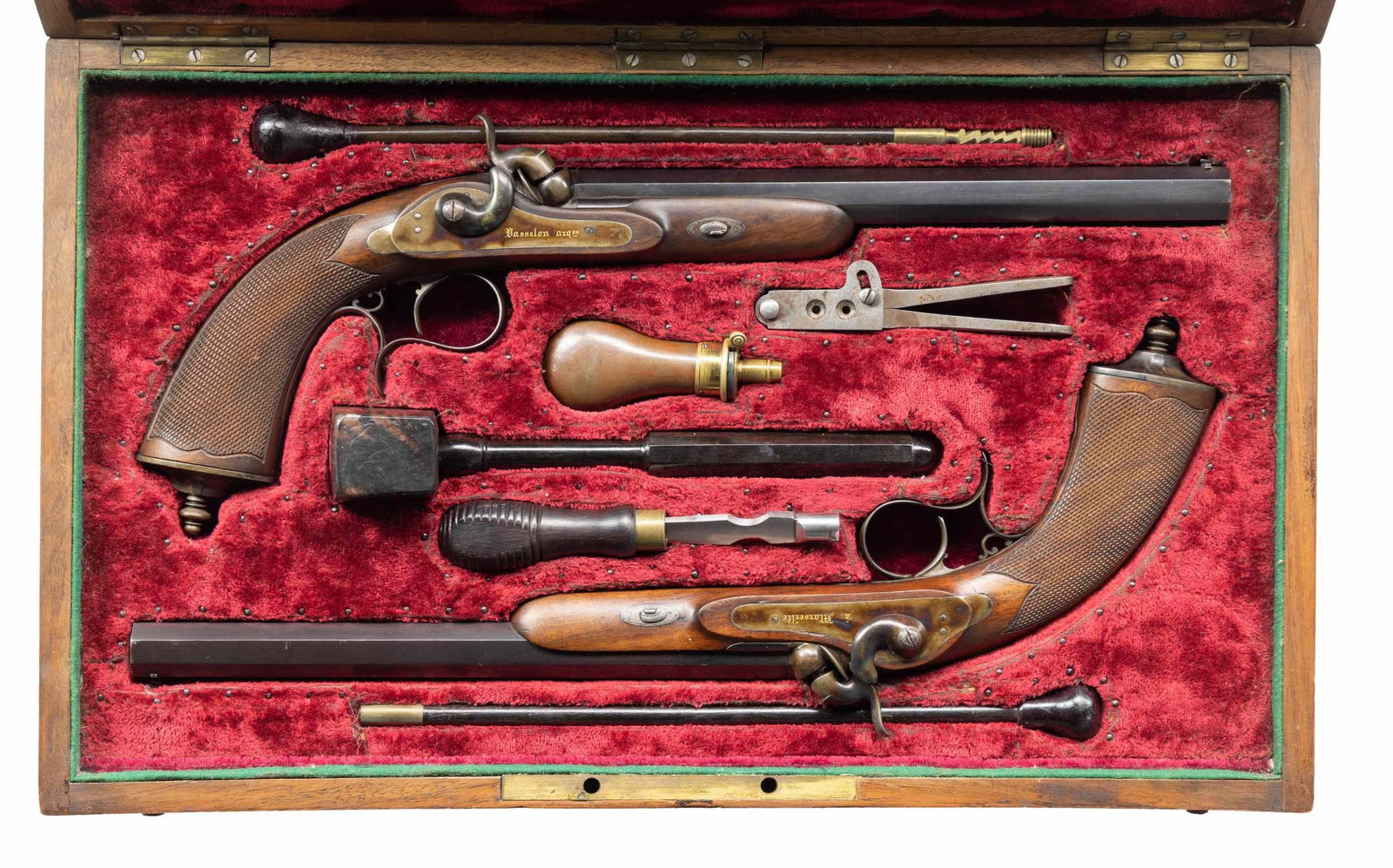 PAIR OF BELGIAN PROOF PERCUSSION TARGET PISTOLS (1 of 3)
