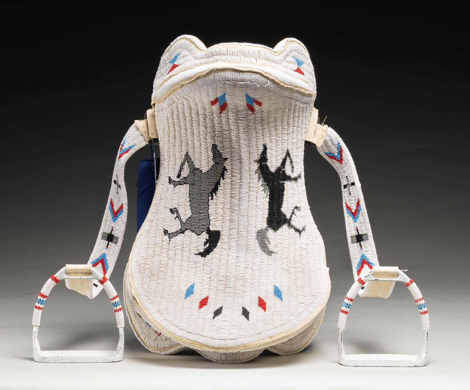 SUPERB NATIVE AMERICAN BEADED SADDLE OF ARAPAHO (1 of 2)