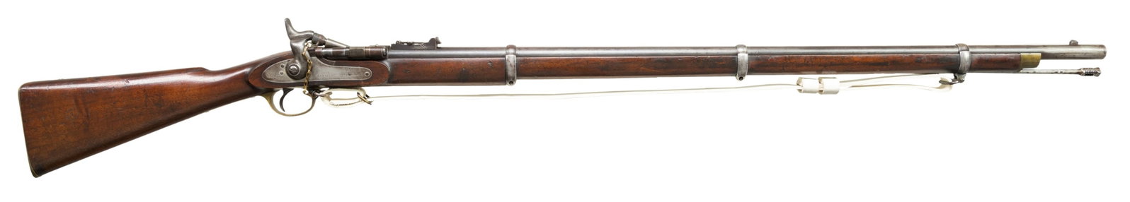 BRITISH SNIDER MKII** SINGLE SHOT RIFLE.: Cal. 577. NSN. Bbl. 36 1/2". Blade front sight. Ladder rear sight graduated to 800yds. British MKII** Snider rifle converted from an earlier P53 musket. Lock has Enfield markings with 1864 date.
