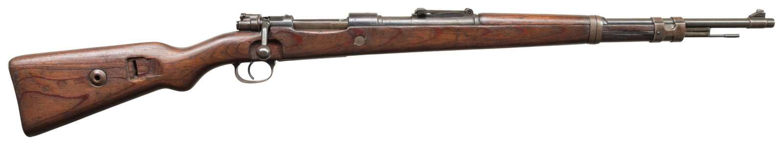 POSEN DEPOT K98K MAUSER BOLT ACTION RIFLE.: Cal. 8x57 (8mm Mauser. S# 756a. Bbl. 23 1/2". Standard K98k sights with missing hood. Matching numbers on receiver, bbl., rear sight parts & bolt parts. All other visible parts are mismatched or