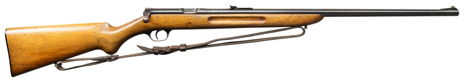 PRE-WAR WALTHER SPORTSMODELL V SINGLE SHOT BOLT: ACTION RIFLE. Early Sportsmodell V single shot bolt action rifle mfg. by Walther. Left side of the bbl. is marked with an eagle proof, followed by a Crown/N commercial nitro proof, and "Nitro", with