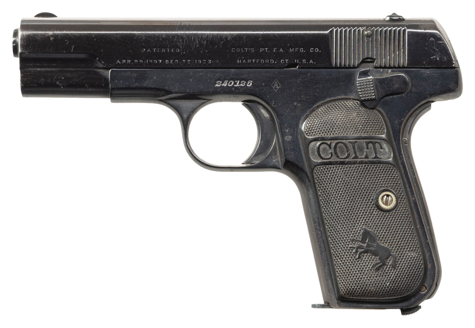 RARE BELGIAN CONTRACT COLT MODEL 1903 HAMMERLESS (1 of 1)