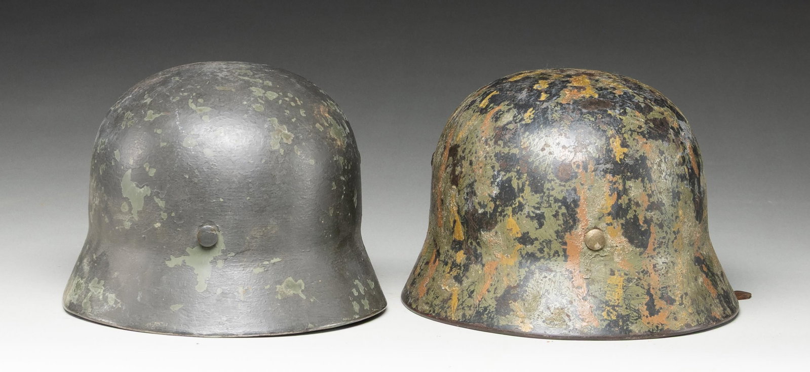 2 WWII GERMAN HELMETS. - 3